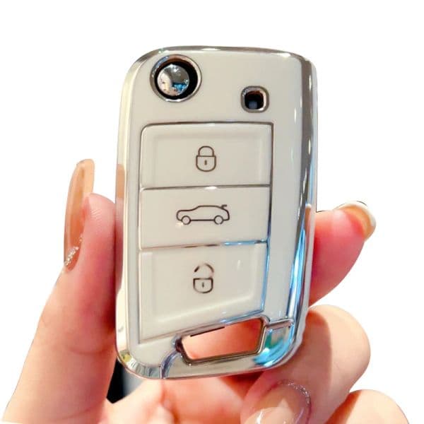 Funda de TPU para llave de coche, carcasa para Volkswagen VW Golf Tiguan Lamando Lavida Plus Touran Lamando Bora Jetta Polo Passat B8 y Skoda Octavia