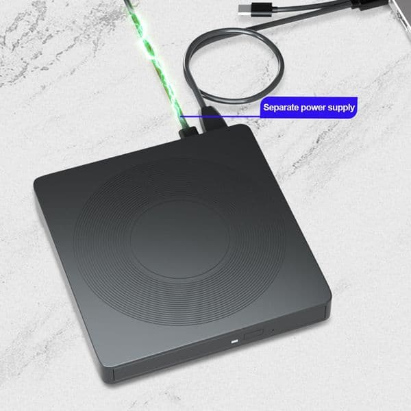 6 In 1 Portable CD DVD Burner USB3.0 Type-C Portable CD Drive Compatible with Win Mac OS TF/SD Card Slots for Laptop Desktop PC