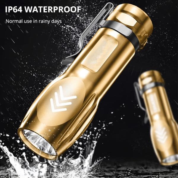 Portable LED Flashlight USB Rechargeable Waterproof Strong Light Torch Mini Powerful Lamp 3 Modes Lantern For Outdoor Camping