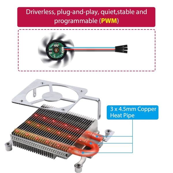 Raspberry Pi Ultra Thin Ice Tower Cooler CPU Cooling Fan Radiator Heatsink Active Passive Cooling for Raspberry Pi 4 2ccf2