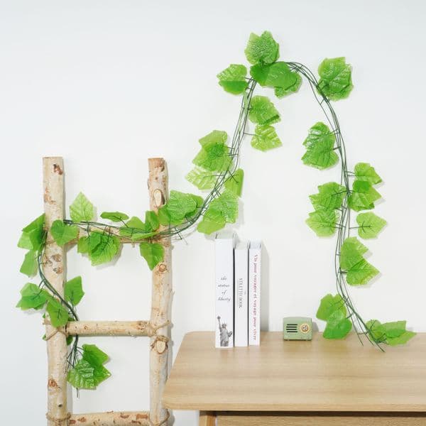 20pcs Leaf 1 Piece 2.4M Artificial Ivy Leaf Garland Plants Vine Fake Foliage Flowers Creeper Green Ivy Wreath For Home Decor