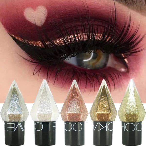 Waterproof Glitter Diamond Eyeliner Pencil Pearlescent Silver Rose Gold Sequins Eye Liner Eyeshadow Pen Eyes Makeup Cosmetics