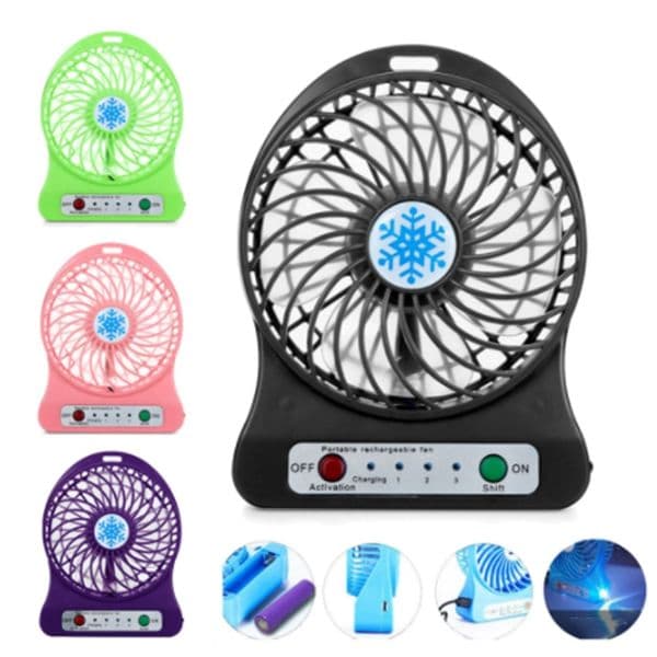 Portable Rechargeable Mini Fan Air Cooler Mini Desk Fan USB Cooling Rechargeable Handheld Fans Black
