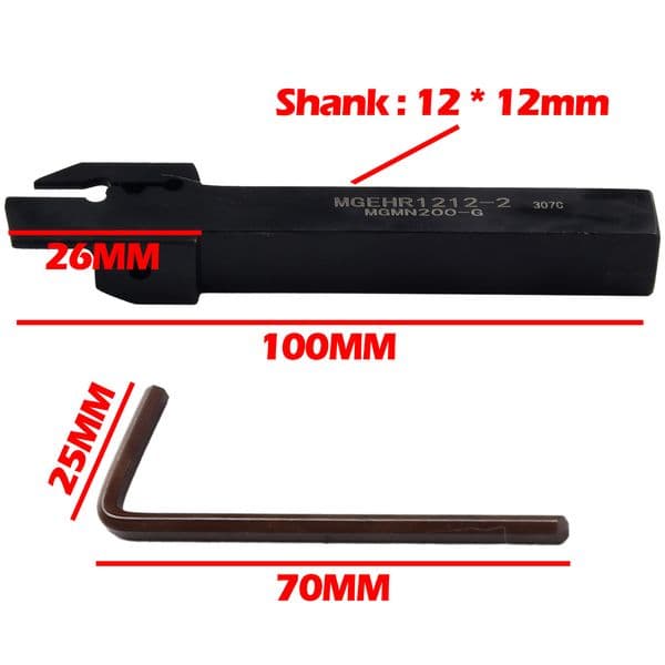 Holder L shape Wrench Carbide Lathe Inserts Blade MGEHR1212-2 Grooving Tool Kit 12*12mm 10Pcs MGMN200 Hot Sale