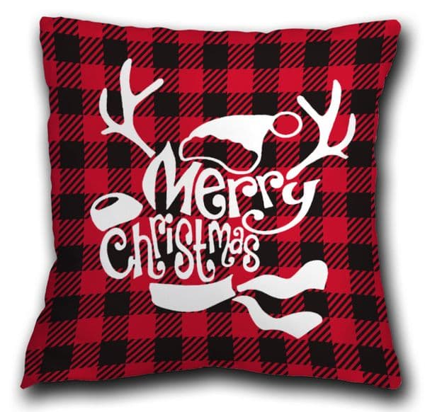 Christmas Cushion Cover 45x45cm Red Plaid Buffalo Check Pillow Case Decorative Throw Pillow Cover