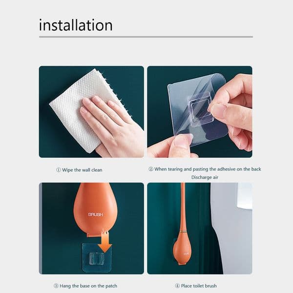 Silicone Toilet Brush Soft Hair Toilet Cleaning Brush with Long Handle Bathroom Brush Quick Drying Holder Bathroom Accessories