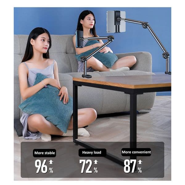 Adjustable Long Arm Mount Clamp Tablet Stand Holder for 4 to 12.9inch Tablet Smartphone Bed Desktop Lazy Holder Bracket Support