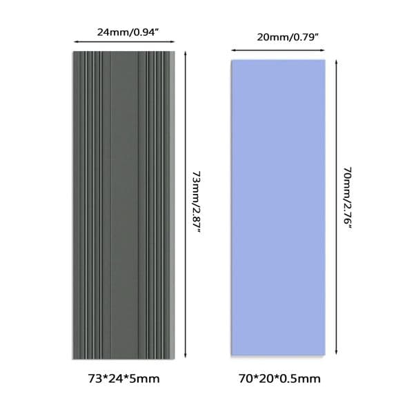 for .2 SSD 2280 Heatsink with Silicone Thermal Cooling Pad for M2 NVMe SSD 2280 Size SSD Radiator CPU GPU PS 5 Heat Sin