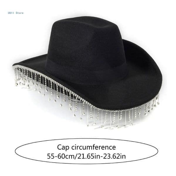Cowboy Cowgirl Hat for Female Men Western Top Hat Kerchief Scarf Heart Sunglasses Bachelorette Party Costume Accessories f4f7e