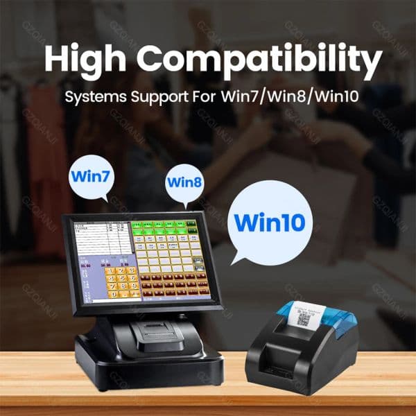 58MM Desktop POS Cashier Printer Bluetooth Usb Receipt Thermal Printer Restaurant Sales Bill Kitchen for Windows Mobile Phone