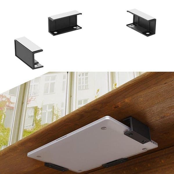 Under Table Laptop Holder Notebook Storage Bracket Stand Mount Desktop Organizer For Home Office Storage Accessory Holder