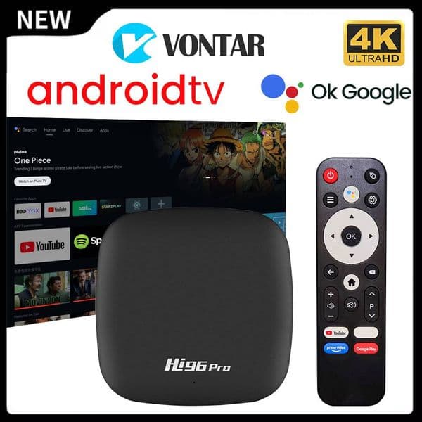 Hi96 Pro TV Box Android 11 Smart Media Player Android 11.0 GK63 ATV UI Quad Core 4K 60fps 2.4&5G Dual Wifi BT5.0 BT Voice Remote