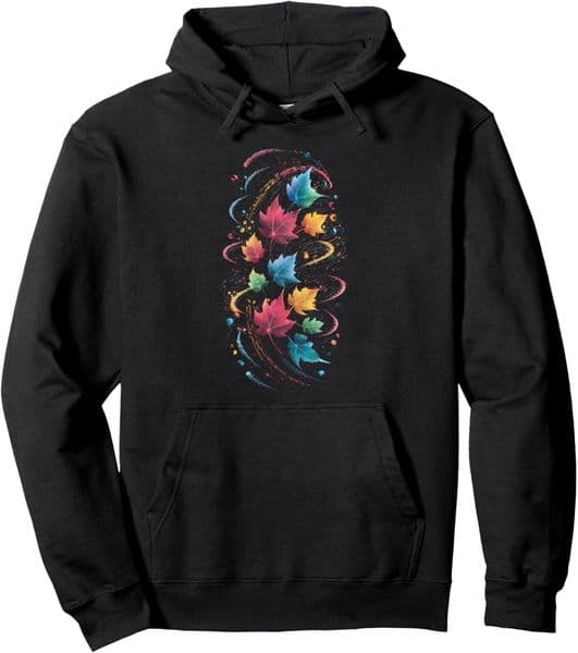 Hoodie for Mens Womens Autumn Fall Season Cool Leaf Swirl Colorful Nature Design Pullover Hoodie Graphic Hoodies sweatshirt