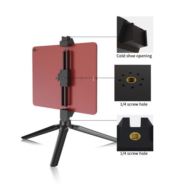 SH Adjustable Tablet Holder Bracket Stand Universal For iPad Pro Mini Air 12.9inch Phone Stand Holder With 1/4 Screw For Tripod