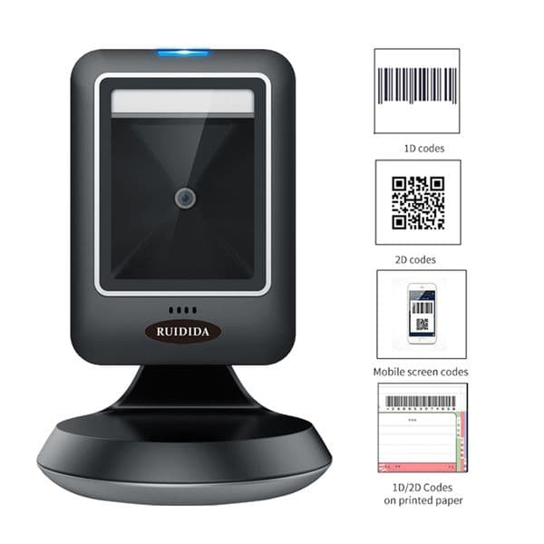 1D 2D Platform Scanner 2D Handfree Barcode 2D Scanner Desktop Barcode Reader Wired USB 2D Bar code Scanner QR Code PDF417 Code