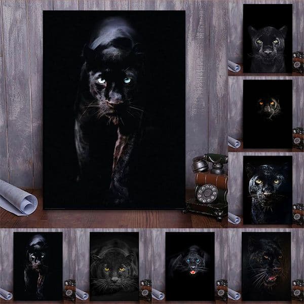 Canvas Painting Animal Art Black Panther Feline Wildlife Posters and Prints Wall Art Picture for Living Room Home Decor Cuadros