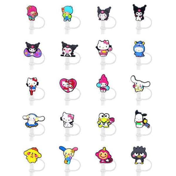 20styles tumbler straws toppers charms 10mm straws dust plug cover cap accessories cartoon anime styles