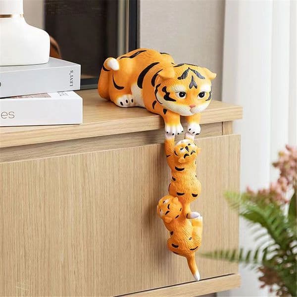 Family Schnauzer Statue Dog Cat Elephant Monkey Bear Tiger Sculpture Maternal Love Animal Crafts Figures Home Desktop Decoration