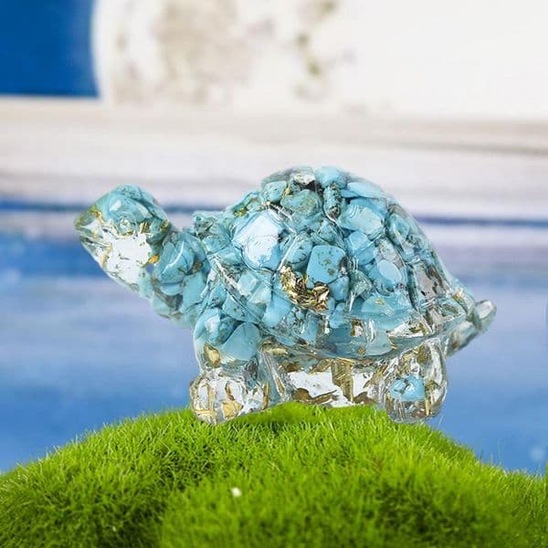 Faux Tortoise Statue Elegant Faux Crystal Turtle Figurine Exquisite Epoxy Resin Table Centerpiece for Home Office or Car Decor