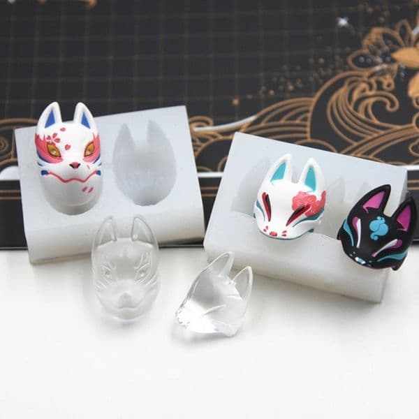 Face Mask Clay Mold DIY Epoxy Resin UV Glue Silicone Mold for Casting Keychain Jewlery Accessorie Supplies