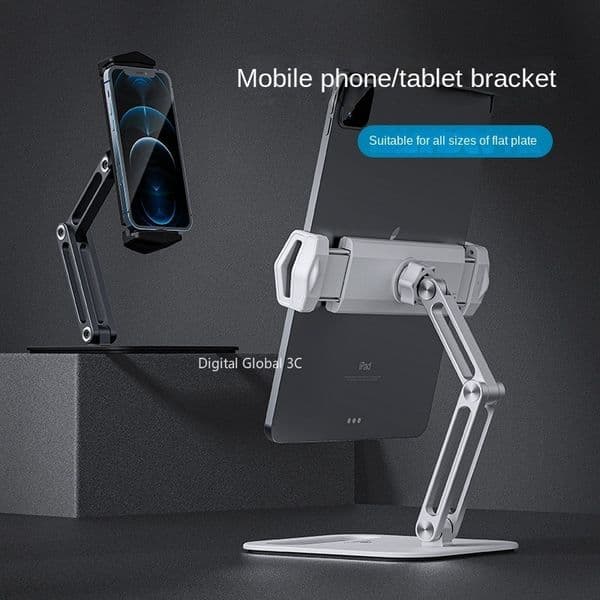 Aluminum Tablet Stand Desktop Phone Tablet Holder Stand Flodable Adjustable 5-13inch Tablet Phone Desktop Mount for iPad Pro12.9