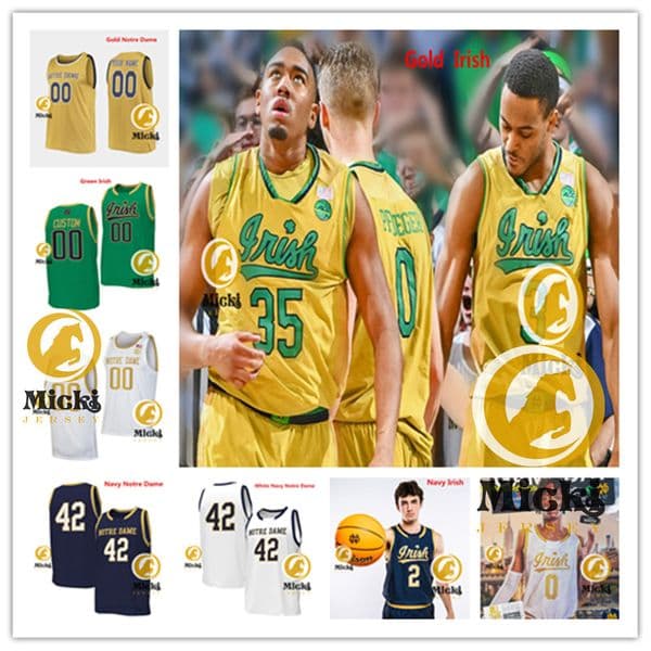 Matt Allocco Dom Campbell Notre Dame Basketball Jersey 25 Nikita Konstantynovskyi 23 Dane Goodwin 24 Robby Carmody Stitched Notre Dame Fighting Irish Jerseys