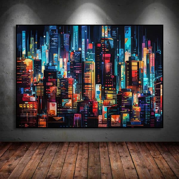Abstract Colorful New York City Street Poster Canvas Painting Print Wall Art Picture for Living Room Home Decor Cuadros