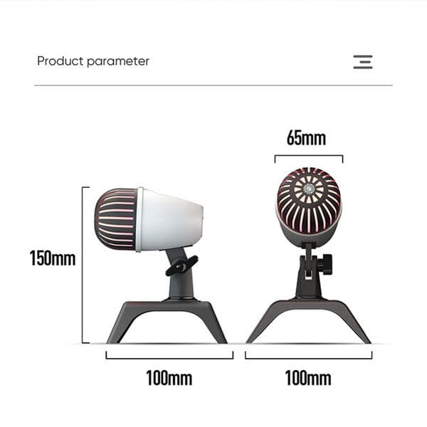 C06 USB Wired Microphone Mini Portable RGB Desktop Computer Mobile Game Live Broadcast PC Microphone Bracket(2M)