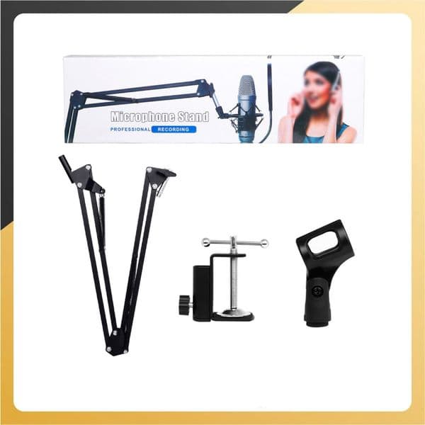 Microphone Scissor Arm Stand Desktop Mic Clip Holder Live Cantilever Bracket Hanging Adjustable MIC Boom Support Clamp Parts Kit