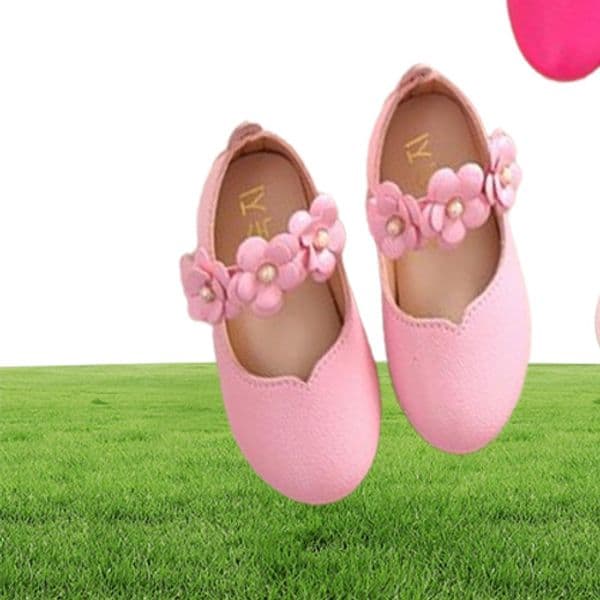 White Pink Kids Baby Toddler Flower Wedding Party Dress Princess Leather Shoes For Girls School Dance Shoes 116y
