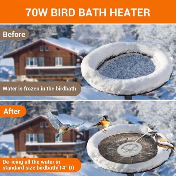 70w Bird Bath Heater Bird Bath Heater Energy-efficient 70w Pond De-ice Heater with Thermostatic Control for Outdoor for Patio
