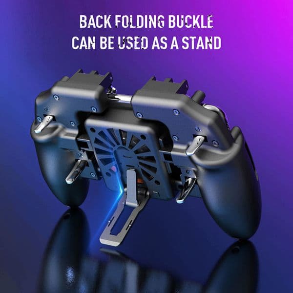 6 Finger Game Controller For Cellphone Android Ios Joystick Play Free Fire L1R1 Shooter Mobile Gamepad Cooling Fan Pubg Trigger
