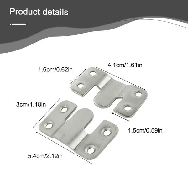 Household Silver For Headboards Corrosion-resistant Hooks Z-clips 10PCS Hanging Picture Hooks Set Photo Frame Hook