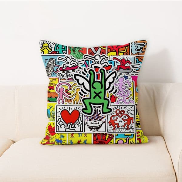45x45cm Colorful Graffiti Pop Art Cushion Cover Decorative Throw Pillow Case for Sofa Couch Home Decor