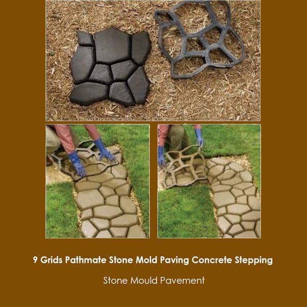DIY Manually Paving Cement Brick Stone Road Concrete Mould 9 Grid Creative Concrete Cement Stone Design Tools