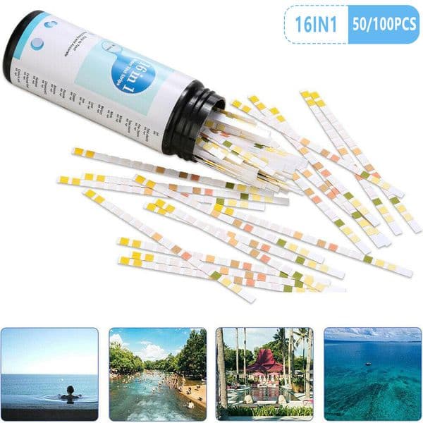 Measure Test Strips Test Strips Test Paper Water Quality Water Quality Test 16 In 1 Water Test Chlorine Universal