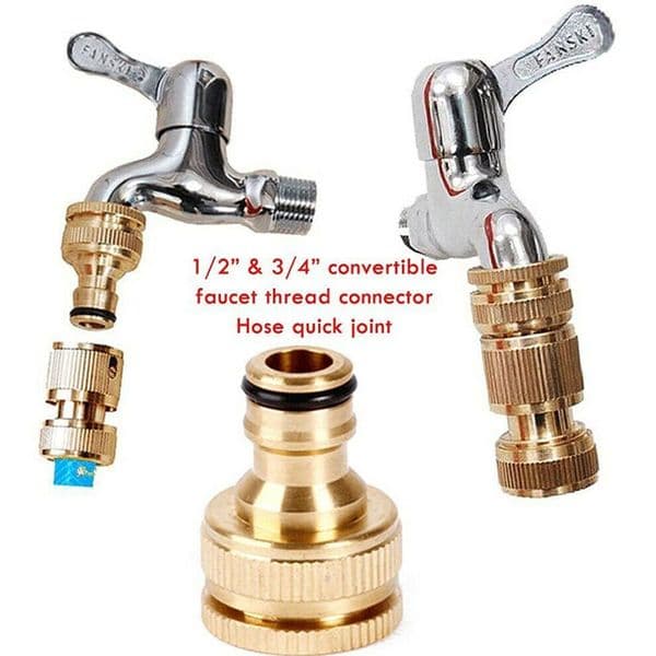 G3/4 To G1/2 Brass Fitting Adaptor Universal Garden Hose Tap Connector Female Quick Connector Garden Tool Accessories