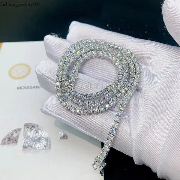 Jewelry Pass Tester Women's Necklace Pure Sier Hip Hop VVS Moissanite Men's Tennis Chain
