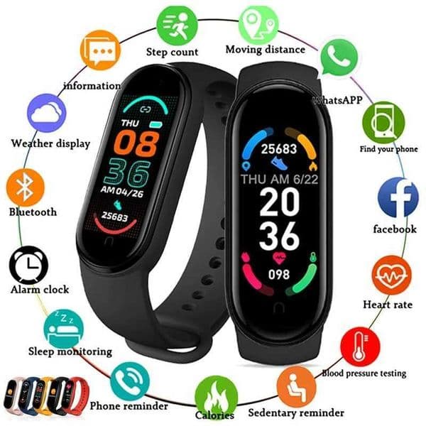 Hot Sale New M6 Smart Wah Mens Wen Fitness Smart Bracelet Sports Band Blood Pressure Monitor Waterproof Mti Suitable for Mi Band 6 T241114