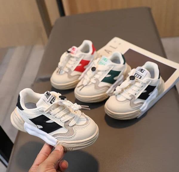 Kids Running Shoes Autumn New Children Sports Shoe Girls Boys Baby Leather Casual Shoes Soft Soles Non-slip Baby Sports Shoes
