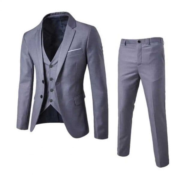 Mens Classic 3-Piece Wedding Dress Set Mens Slim Fit Set Jacket Pants Tank Top Set Mens Evening Dress Single Chest Plus Szie M-4xl W241123