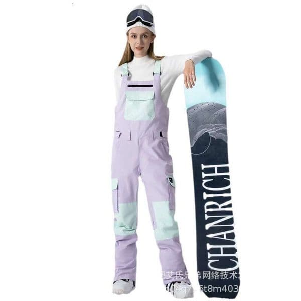 Color Blocked Assault Suit, Waterproof Pants, Waterproof, Windproof, Warm, Wear-Resistant Couple Skiing Equipment