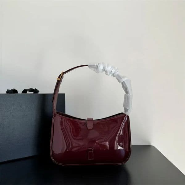 Designer Hobo Armpit Bag Classic Leather Shoulder Handbags For Lady Black Red Burgundy Wine Luxury Fashion Bags Mini Import Underarm Bag 9a