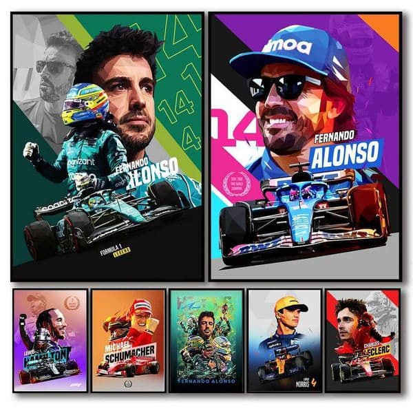 2023 Sports F1 Legend Racing Poster Aesthetics Schumacher Forla 1 Racing Helmet Canvas Printing Wall Art Home Cab Decoration W241128