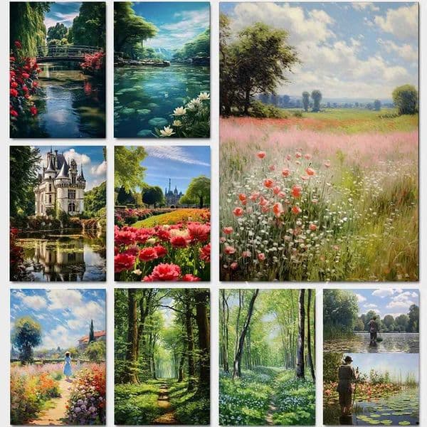 Decorative picture room wall decoration constant height poster for wall art canvas painting 1 piece of natural countryside beautiful scenery home W241128