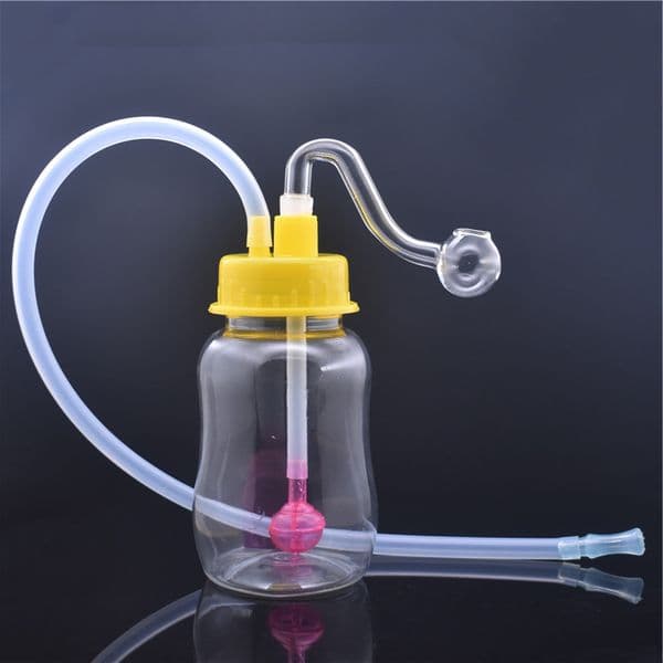 New unbreakable Plastic Oil Burner Bong inline perc ash catcher bong with 10mm Male Thick Pyrex Glass Oil Burner Pipe Silicone Tube for Smok