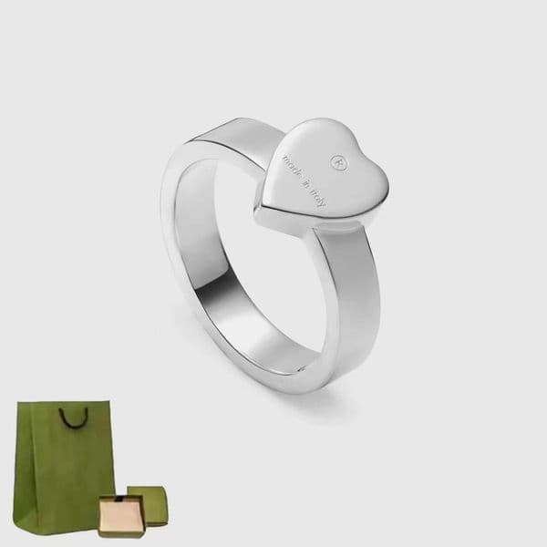 TOP Designer Love Heart Band Rings for Men and Women Fashion Jewelry Unisex Gold Sier Rose Ring Wedding Party Gift heart ring