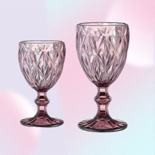 240ml 300ml 4colors European style embossed stained glass wine lamp thick goblets