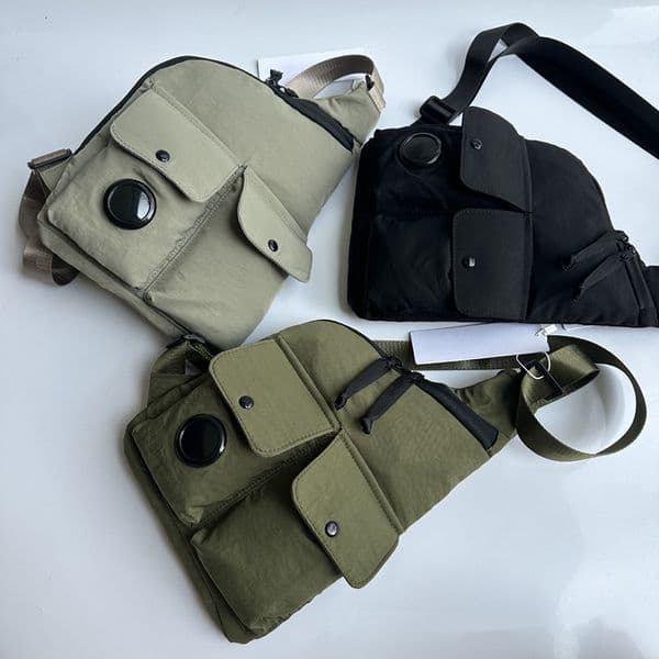 Women Men CP Single Strap Cross Body Bag Outdoor Sports Splice Satchel Bag