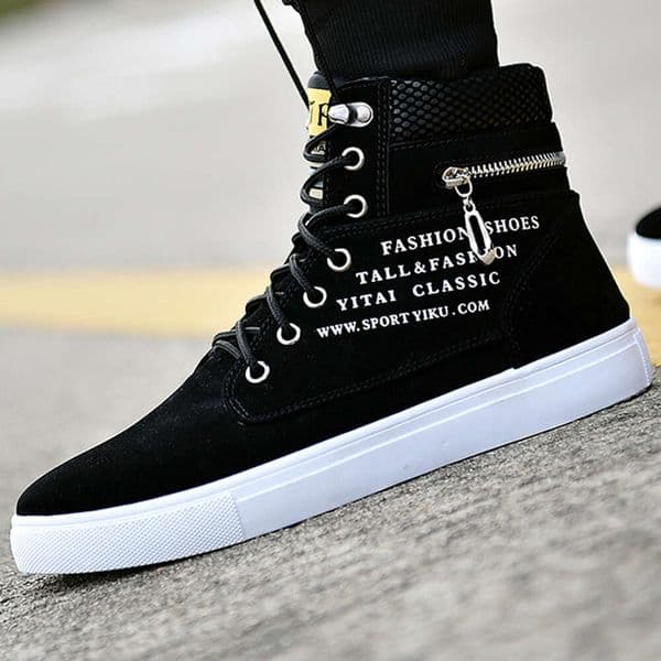 Spring Vulcanized Fashion Lace -up Flat Canvas Shoes Outdoor Ankle Boots for Men High Top Sneakers Men's Casual Shoe